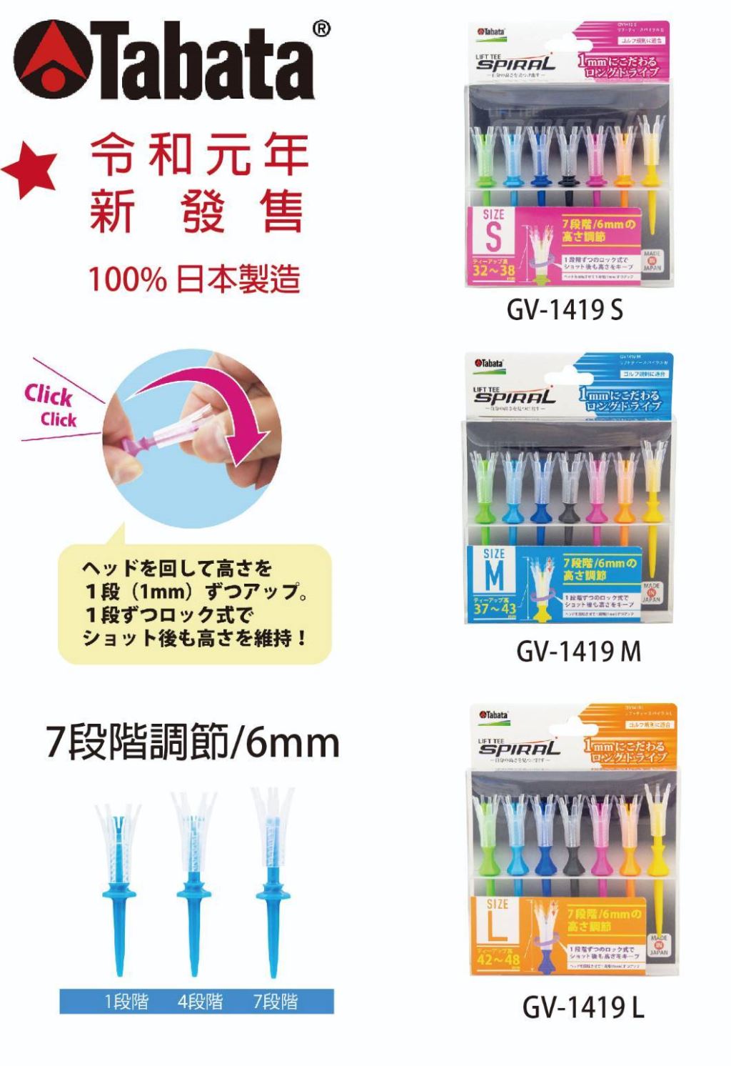 GV1419 TEE 7段式調高