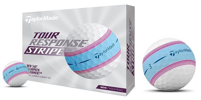 TaylorMade Tour Resp Stripe粉藍球
